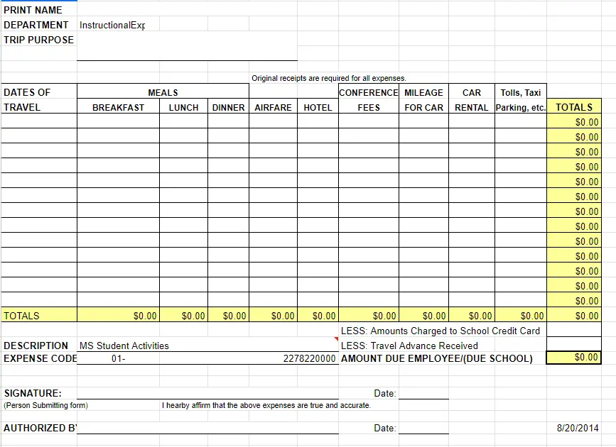 Travel Expense Tracking